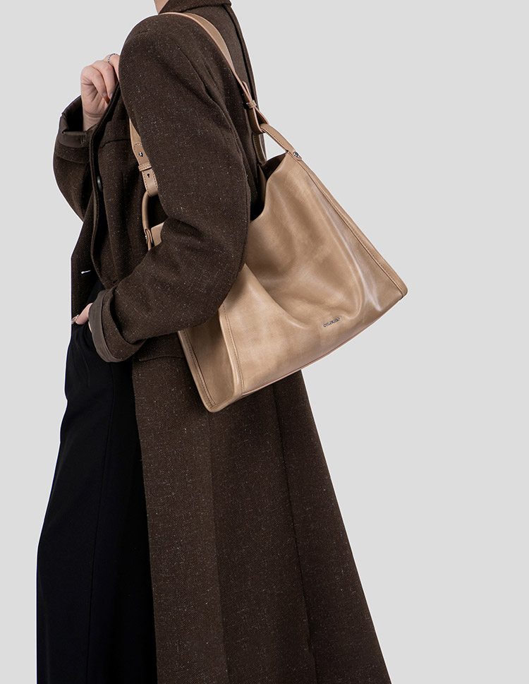 DEEPKEE original nubuck handmade full-grain genuine leather cowhide bag 真皮軟皮肩包A307-1號