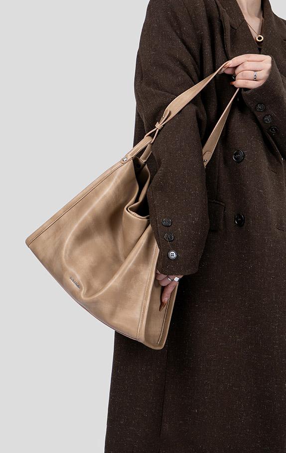 DEEPKEE original nubuck handmade full-grain genuine leather cowhide bag 真皮軟皮肩包A307-1號