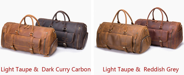 DEEPKEE original nubuck handmade full-grain genuine leather cowhide bag The Borsone Duffel Bag #1125