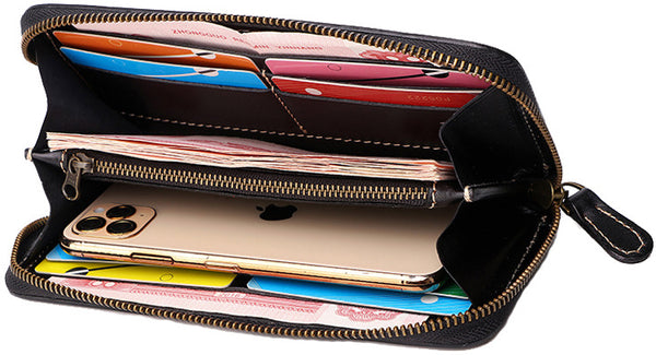 DEEPKEE original nubuck handmade full-grain genuine leather cowhide bag Tooled Ganesha Elephant God Handmade Leather Wallets #201123