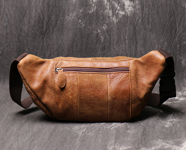 DEEPKEE original nubuck handmade full-grain genuine leather cowhide bag Enos Nubuck Leather Waist Bag No.184
