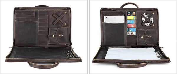 DEEPKEE original nubuck handmade full-grain genuine leather cowhide bag DEEPKEE genuine leather multifunctional briefcase 15.6 inch men's bag #2220