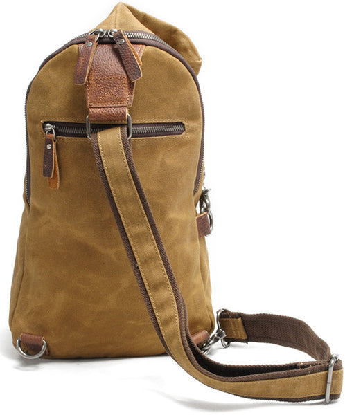 DEEPKEE original nubuck handmade full-grain genuine leather cowhide bag Batik Fabric canvas&Cowhide Dumpling-shape sling bag #82040K