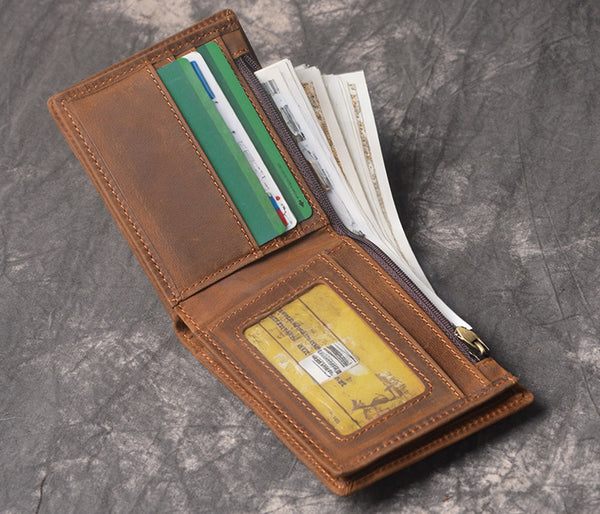 DEEPKEE original nubuck handmade full-grain genuine leather cowhide bag DEEPKEEE HANDMADE | Jock Crazy Horse Leather Bifold Wallet No.198_3