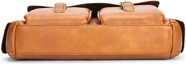 DEEPKEE original nubuck handmade full-grain genuine leather cowhide bag DEEPKEE® HANDMADE LEATHER BRIEFCASE #8942