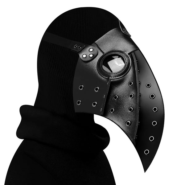 DEEPKEE original nubuck handmade full-grain genuine leather cowhide bag Gothic Cosplay Long Nose Plague Beak Mask #FPBM028