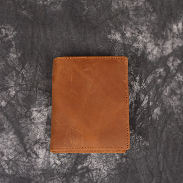 DEEPKEE original nubuck handmade full-grain genuine leather cowhide bag DEEPKEEE HANDMADE | Distressed Leather Bifold Wallet No.L197