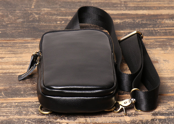 DEEPKEE original nubuck handmade full-grain genuine leather cowhide bag Freddie Chest Bag No.4018