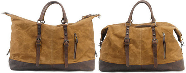 DEEPKEE original nubuck handmade full-grain genuine leather cowhide bag Canvas Travel Bag Weekender Bag #831-2K