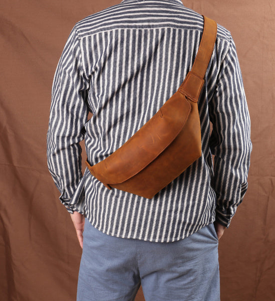 DEEPKEE original nubuck handmade full-grain genuine leather cowhide bag Leather Fanny Packs Waist Bag #2021