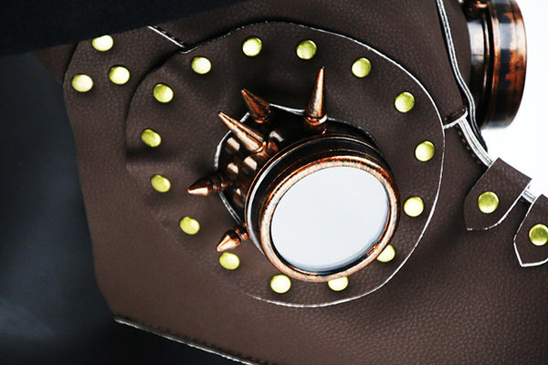 DEEPKEE original nubuck handmade full-grain genuine leather cowhide bag Steampunk Plague Beak Mask #HG073