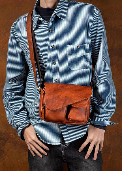 DEEPKEE original nubuck handmade full-grain genuine leather cowhide bag The DEEPKEE Flap Messenger Bag #5130