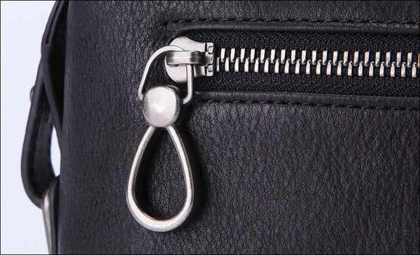 DEEPKEE original nubuck handmade full-grain genuine leather cowhide bag Cool Brown Black Coffee Leather Clutch Bag Purse Business Handbag #8185