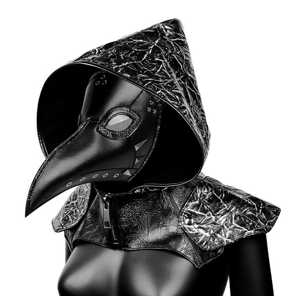 DEEPKEE original nubuck handmade full-grain genuine leather cowhide bag Plague Doctor Bird Leather Mask, Steampunk Long Nose Bird Beak Gothic Masks #FPBM054