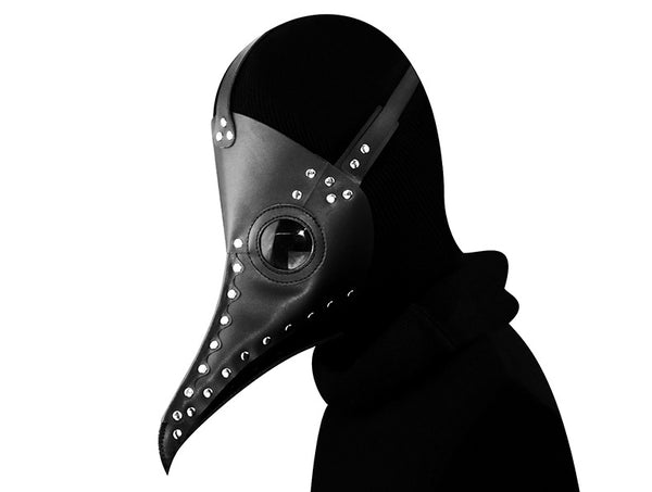 DEEPKEE original nubuck handmade full-grain genuine leather cowhide bag Fancy Plague Doctor Mask Birds Mouth Long Nose Dress Up #HG083
