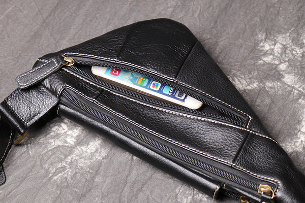 DEEPKEE original nubuck handmade full-grain genuine leather cowhide bag Handmade sling bag No.30036