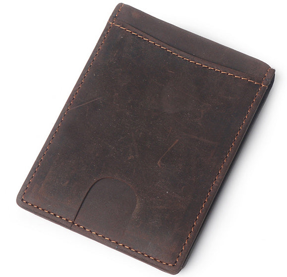 DEEPKEE original nubuck handmade full-grain genuine leather cowhide bag DEEPKEEE HANDMADE | Cowhide Bi-fold Wallet No.188