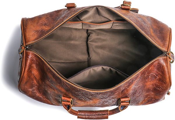 DEEPKEE original nubuck handmade full-grain genuine leather cowhide bag DEEPKEE LEATHER | Sheridan Style Duffle Bag No.30009-5