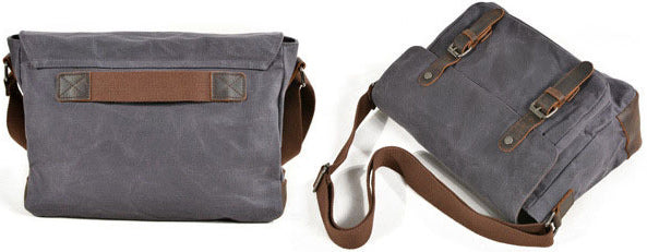 DEEPKEE original nubuck handmade full-grain genuine leather cowhide bag Handmade Leather Canvas Courier Bag# 6027