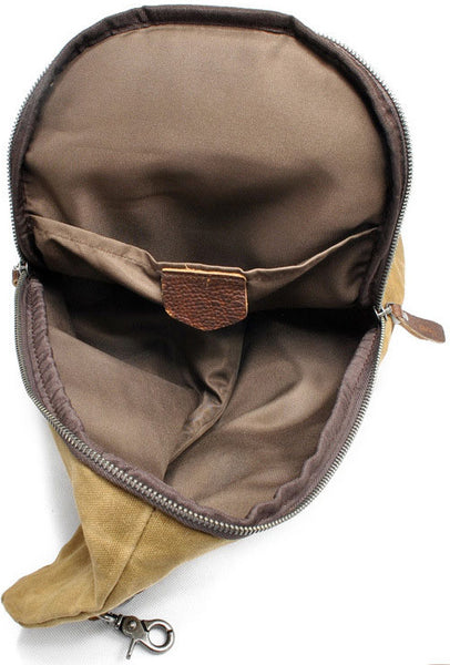 DEEPKEE original nubuck handmade full-grain genuine leather cowhide bag Batik Fabric canvas&Cowhide Dumpling-shape sling bag #82040K