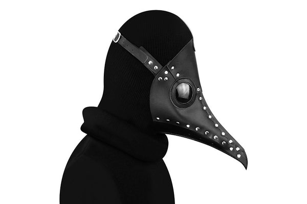 DEEPKEE original nubuck handmade full-grain genuine leather cowhide bag Fancy Plague Doctor Mask Birds Mouth Long Nose Dress Up #HG083