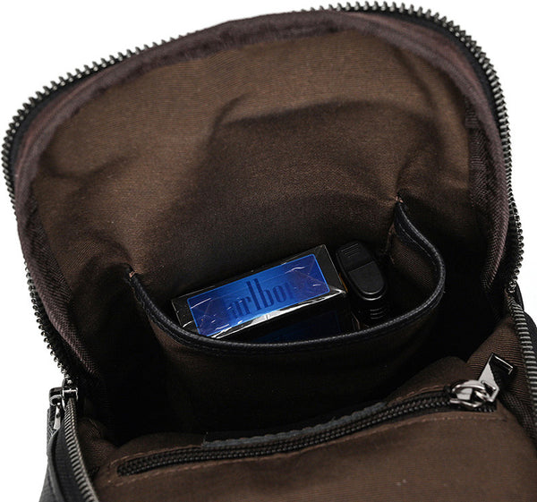 DEEPKEE original nubuck handmade full-grain genuine leather cowhide bag DEEPKEE Men's Genuine Leather Sling Bag #9337