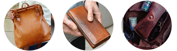 DEEPKEE original nubuck handmade full-grain genuine leather cowhide bag Handmade Personalized harley Leather Bifold Wallet #125_1