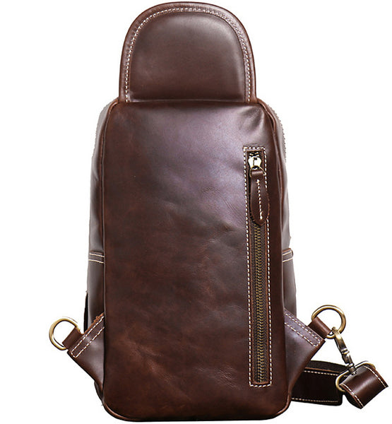 DEEPKEE original nubuck handmade full-grain genuine leather cowhide bag Advanced Sling bag No.30177