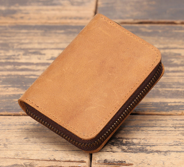 DEEPKEE original nubuck handmade full-grain genuine leather cowhide bag DEEPKEEE HANDMADE Mouth Organ Wallet/Card Holder No.J005