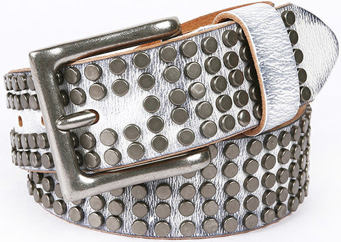 DEEPKEE original nubuck handmade full-grain genuine leather cowhide bag Deepkee Handcrafted Cowhide Circle Rivet Belt #687856