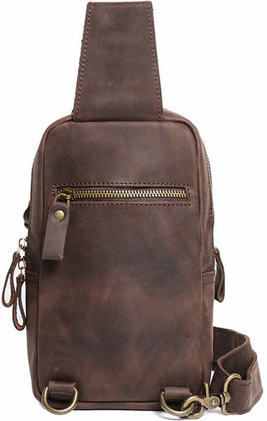DEEPKEE original nubuck handmade full-grain genuine leather cowhide bag Leather Sling Crossbody Bag No.1078