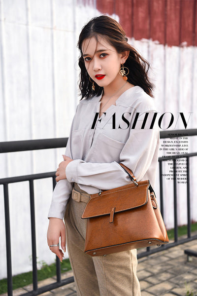 DEEPKEE original nubuck handmade full-grain genuine leather cowhide bag Cowhide Satchel Bag for Outgoing #6975-D