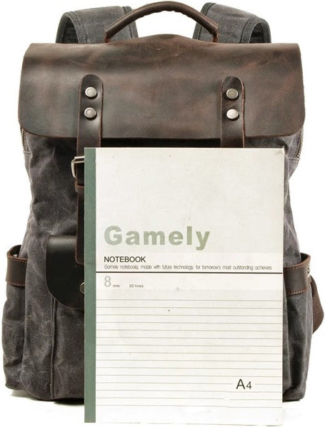 DEEPKEE original nubuck handmade full-grain genuine leather cowhide bag DEEPKEE Bradford Hogsback Travel Backpack #8064K-LA