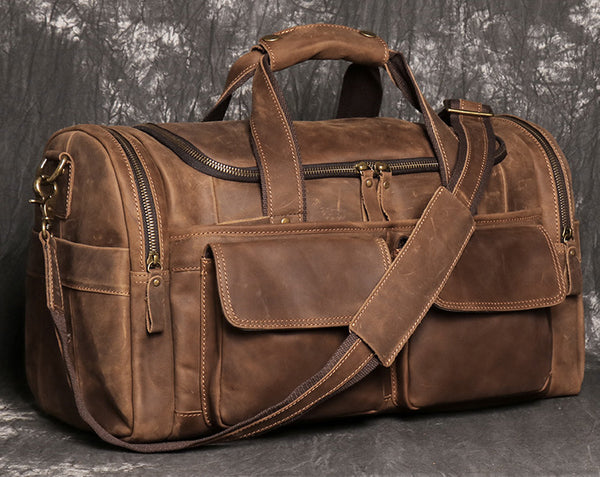 DEEPKEE original nubuck handmade full-grain genuine leather cowhide bag DEEPKEE LEATHER | Laban Weekender Bag No.571-1