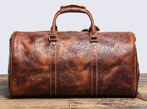 DEEPKEE original nubuck handmade full-grain genuine leather cowhide bag DEEPKEE LEATHER | Sheridan Style Duffle Bag No.30009-5