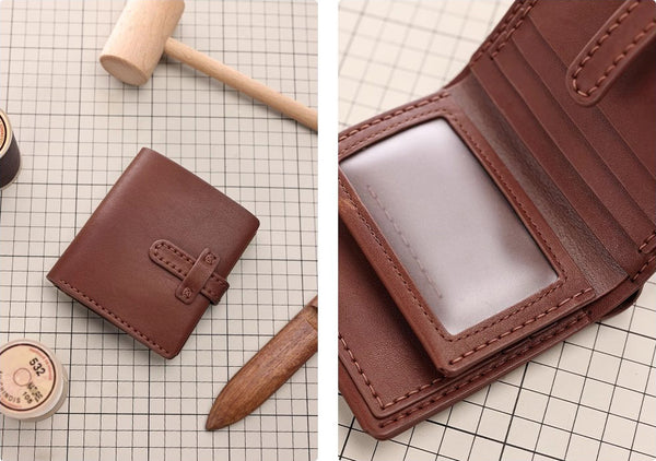 DEEPKEE original nubuck handmade full-grain genuine leather cowhide bag DIY Leather Wallet - Handmade Material Kit No.DC005