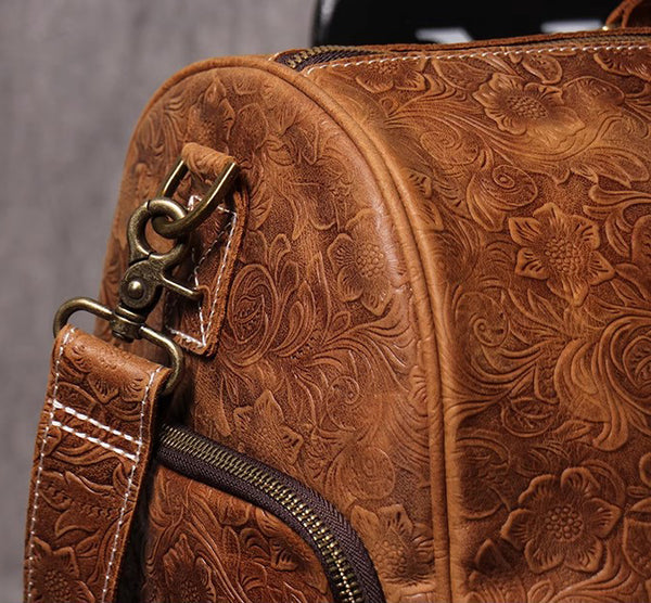 DEEPKEE original nubuck handmade full-grain genuine leather cowhide bag DEEPKEE LEATHER | Sheridan Style Duffle Bag No.30009-5