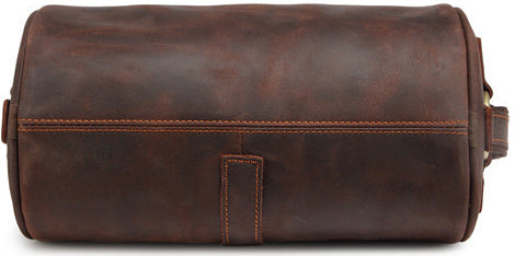 DEEPKEE original nubuck handmade full-grain genuine leather cowhide bag Vintage Leather Cylindricity Crossbody Bags No.SF061