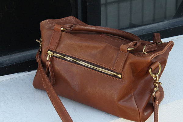 DEEPKEE original nubuck handmade full-grain genuine leather cowhide bag Crystal Vegetable Tanned Cowhide Pandora Box Biker Bag KM-23713