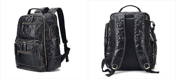 DEEPKEE original nubuck handmade full-grain genuine leather cowhide bag The Standard 15.6” Backpack #6597