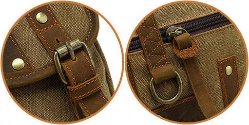 DEEPKEE original nubuck handmade full-grain genuine leather cowhide bag Outdoor Cycling Leg Bag #6001