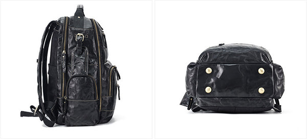 DEEPKEE original nubuck handmade full-grain genuine leather cowhide bag The Standard 15.6” Backpack #6597