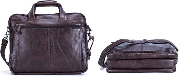 DEEPKEE original nubuck handmade full-grain genuine leather cowhide bag Deepkee Handicraft Leather Cowhide 15.6'' Briefcase Handbag #9912