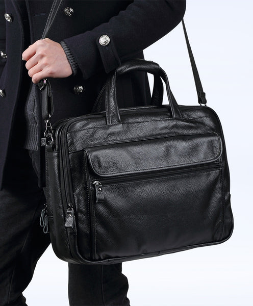 DEEPKEE original nubuck handmade full-grain genuine leather cowhide bag Deepkee Handicraft Leather Cowhide 15.6'' Briefcase Handbag #9912