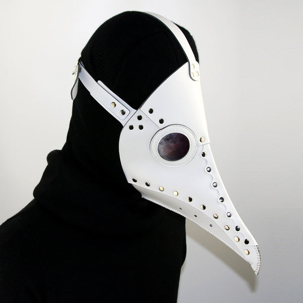 DEEPKEE original nubuck handmade full-grain genuine leather cowhide bag Fancy Plague Doctor Mask Birds Mouth Long Nose Dress Up #HG083