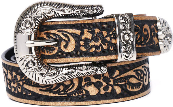 DEEPKEE original nubuck handmade full-grain genuine leather cowhide bag Amazing Genuine Leather / Vintage Gothic Design Belt #99744