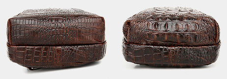 DEEPKEE original nubuck handmade full-grain genuine leather cowhide bag Deepkee Leather Crocodile Texture Cowhide Sling Bag #1313