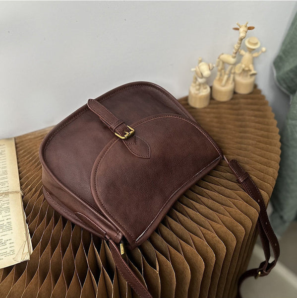 DEEPKEE original nubuck handmade full-grain genuine leather cowhide bag Leather Saddle Satchel Bag #1109