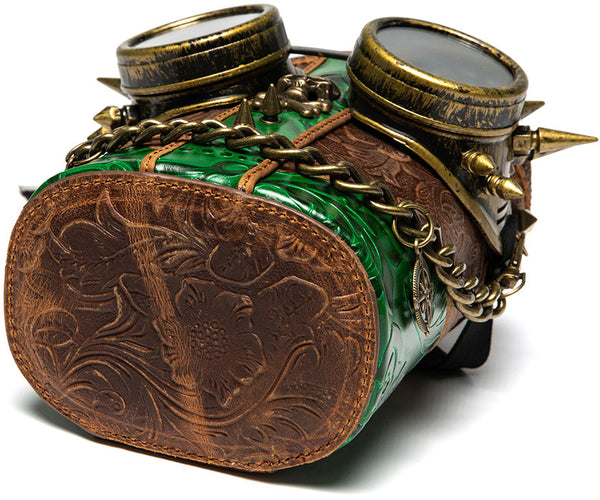 DEEPKEE original nubuck handmade full-grain genuine leather cowhide bag Deepkee Exquisite Goggles Skull Cowhide Bucket Bag #G199B