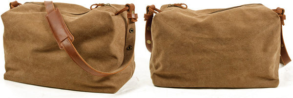 DEEPKEE original nubuck handmade full-grain genuine leather cowhide bag Simple casual literary canvas satchel #9305